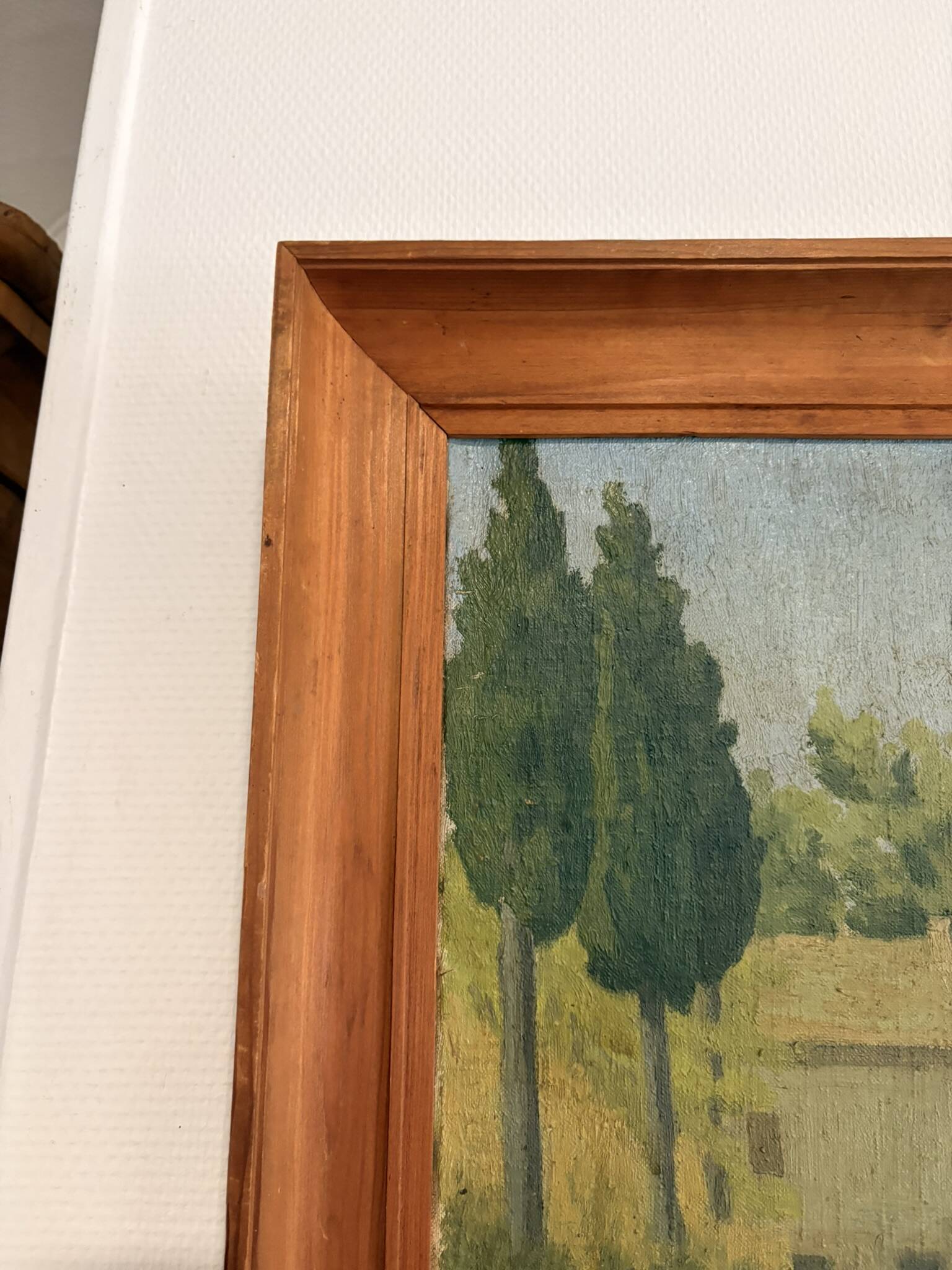 Oil Painting Canvas Albert Decarli Provençal Cypress Landscape