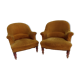 Pair of beech toad armchairs