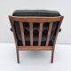 Vintage black leather lounge chair by gote mobler 1970s