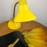 Adjustable Desk Lamp in Yellow Painted Metal and Chrome-Plated Spiral Arm from TEP, 1970s
