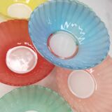 Series of 6 colored glass bowls