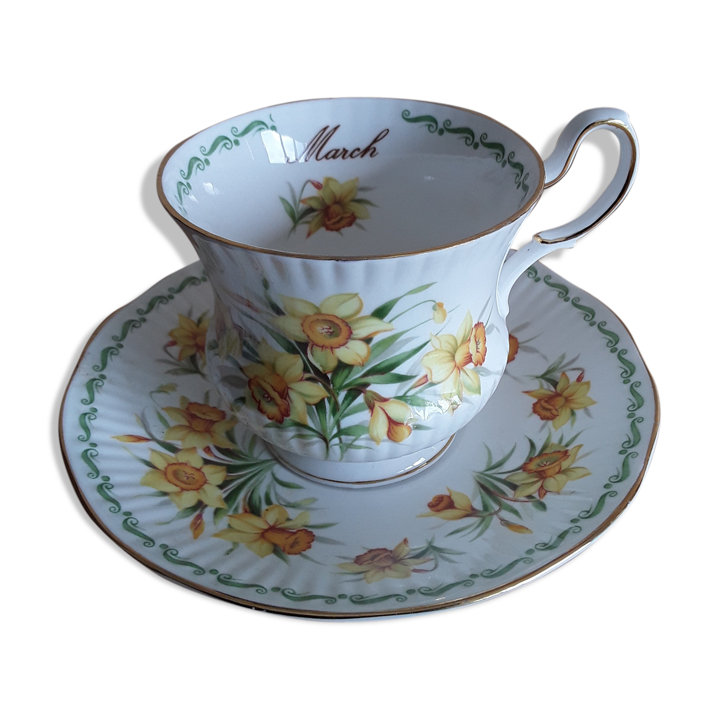 Queen's March Daffodil English porcelain tea cup