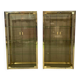 Pair of display cases in gilded chrome and smoked glass - 1980s