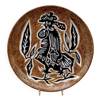 Plat de Jean Lurçat pour Sant Vicens en céramique n° 86/100, France 1950