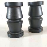 Pair of cast iron candle holders Scandinavian design 70s