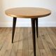Tripod coffee table in wood and two-tone marquetry Scandinavian design 50s-60s