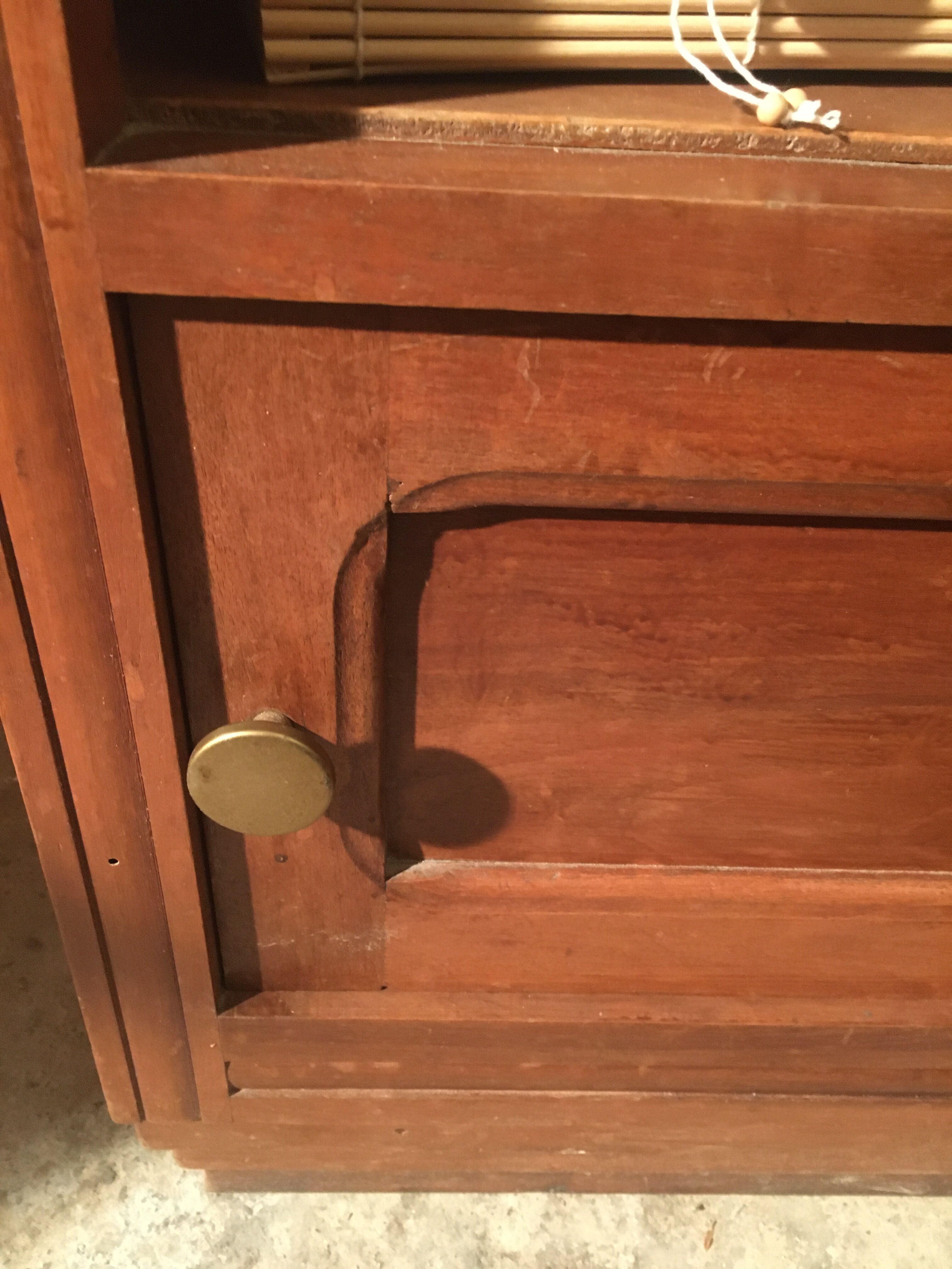 Beech bedside table on marble; 30/40s