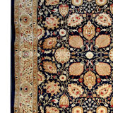 Tapis ziegler tissé à la main tapis de zone de laine bleu profond - 213x307cm