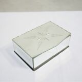 Art Deco jewelry box in beveled glass