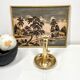Solid brass candle holder with pusher