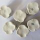 set of 6 pink candle holders in white porcelain