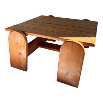 Brutalist pine coffee table