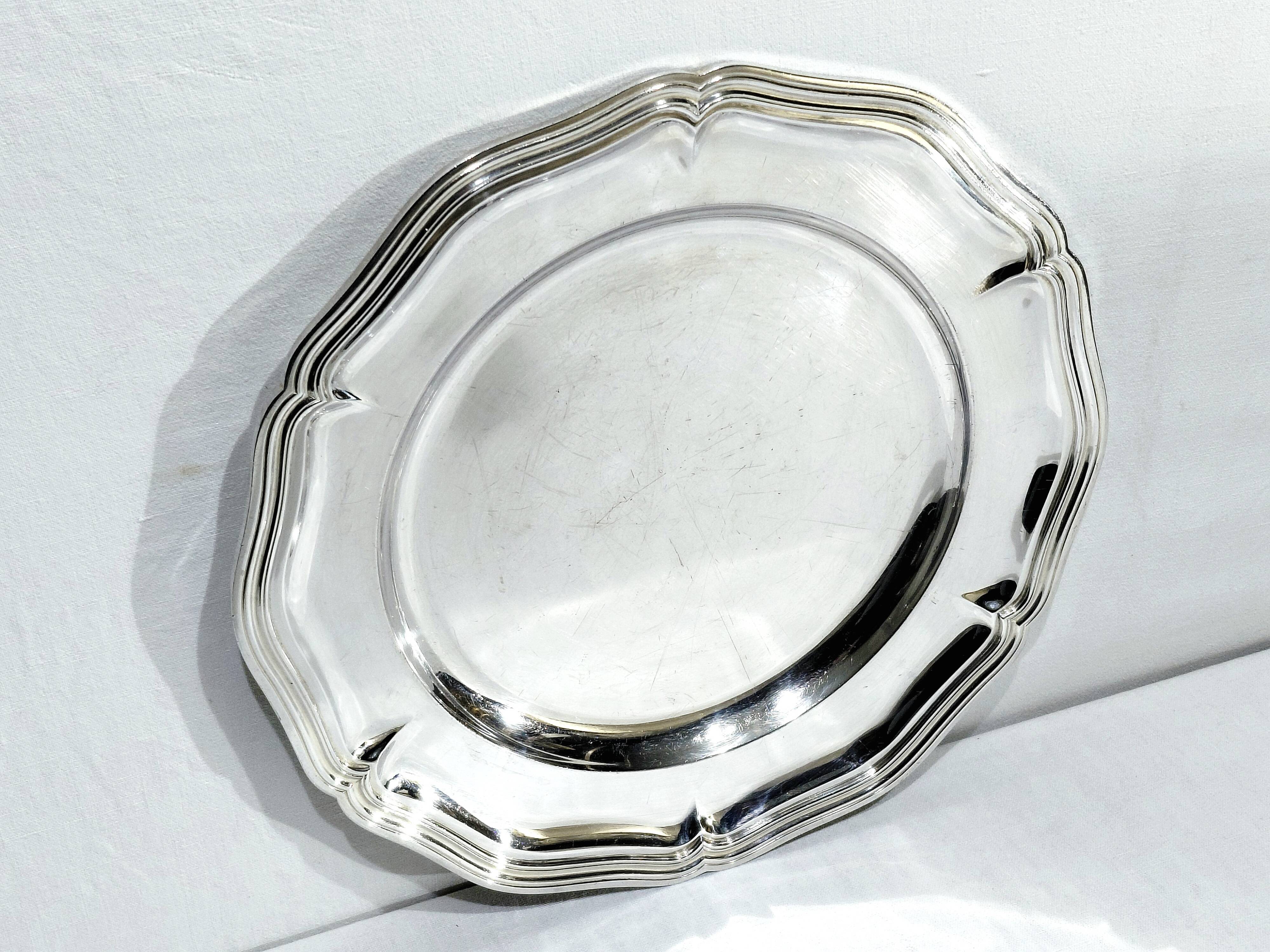 Christofle - Silver-plated metal rimmed plate