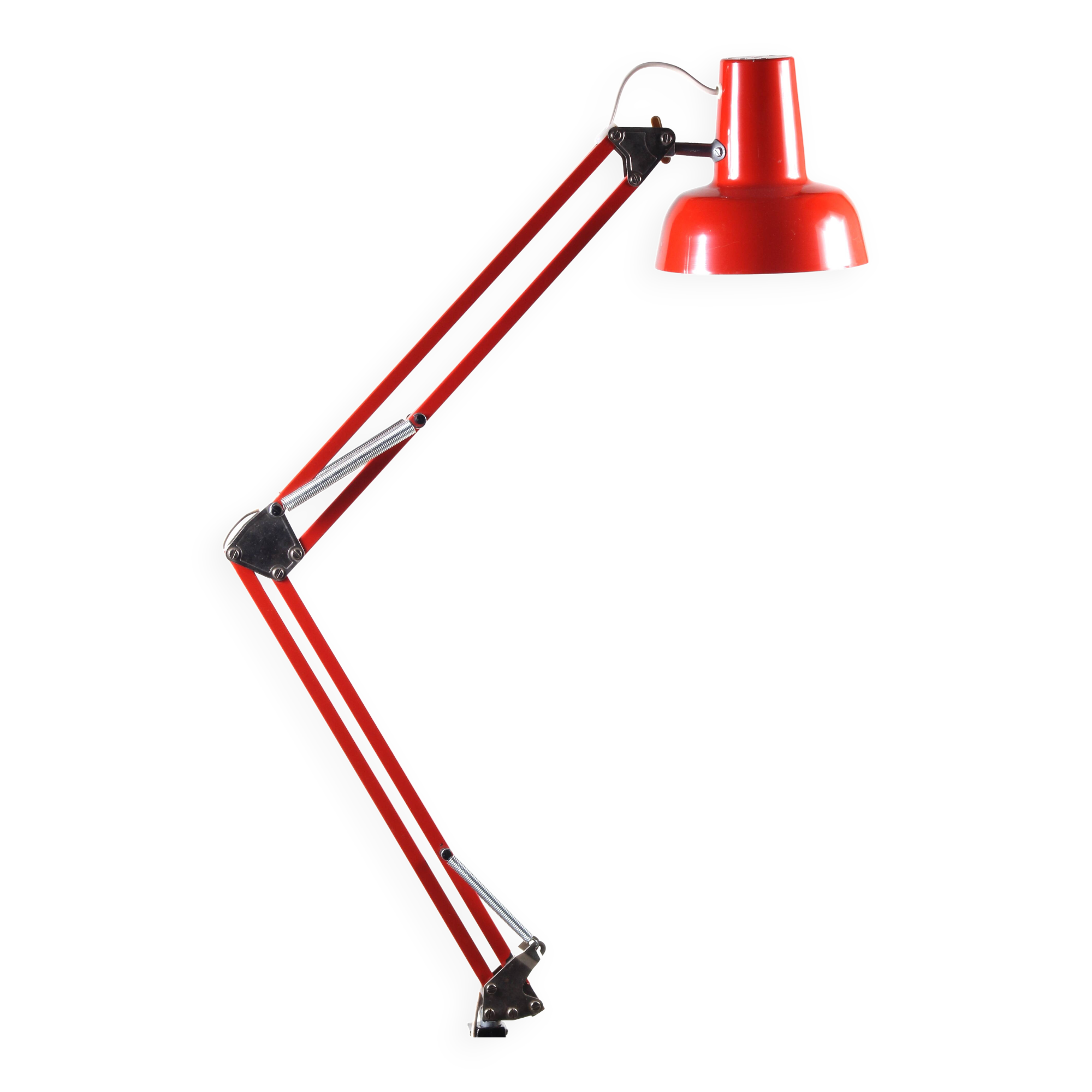 Orange desk lamp, 60s, industrial