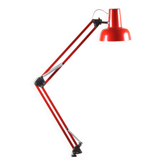 Orange desk lamp, 60s, industrial