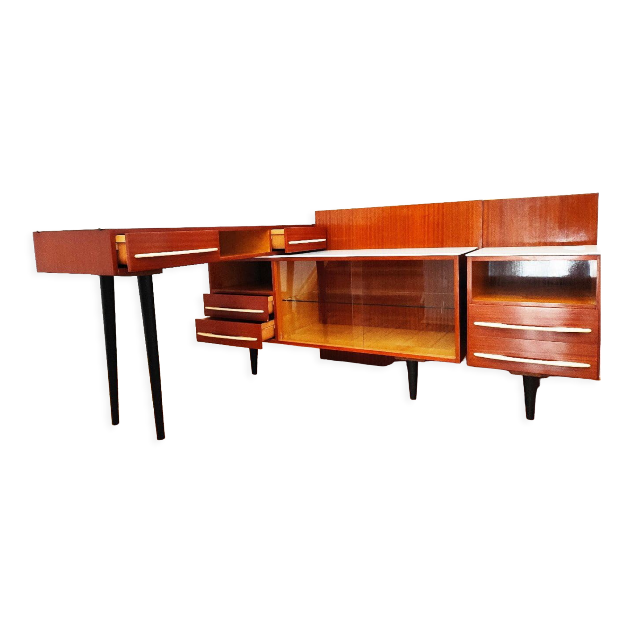 Modular set chest of drawers, desk, cabinet proj. M. Pozar for Up Zavody 1960