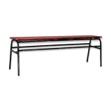 Red industrial pine bench, 1970s