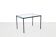 Black minimalist metal side table with glass top, 1960's