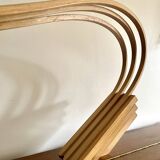 Large curved wooden lamp 1980