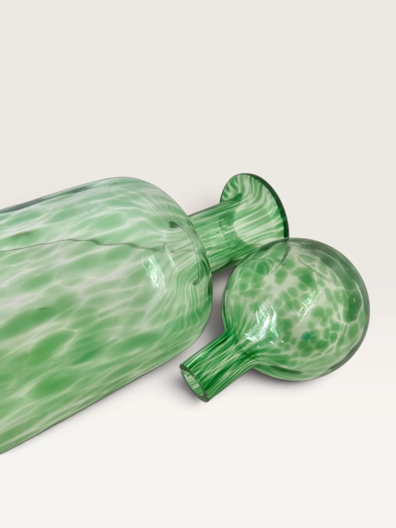 Large contemporary cylindrical carafe in blown glass