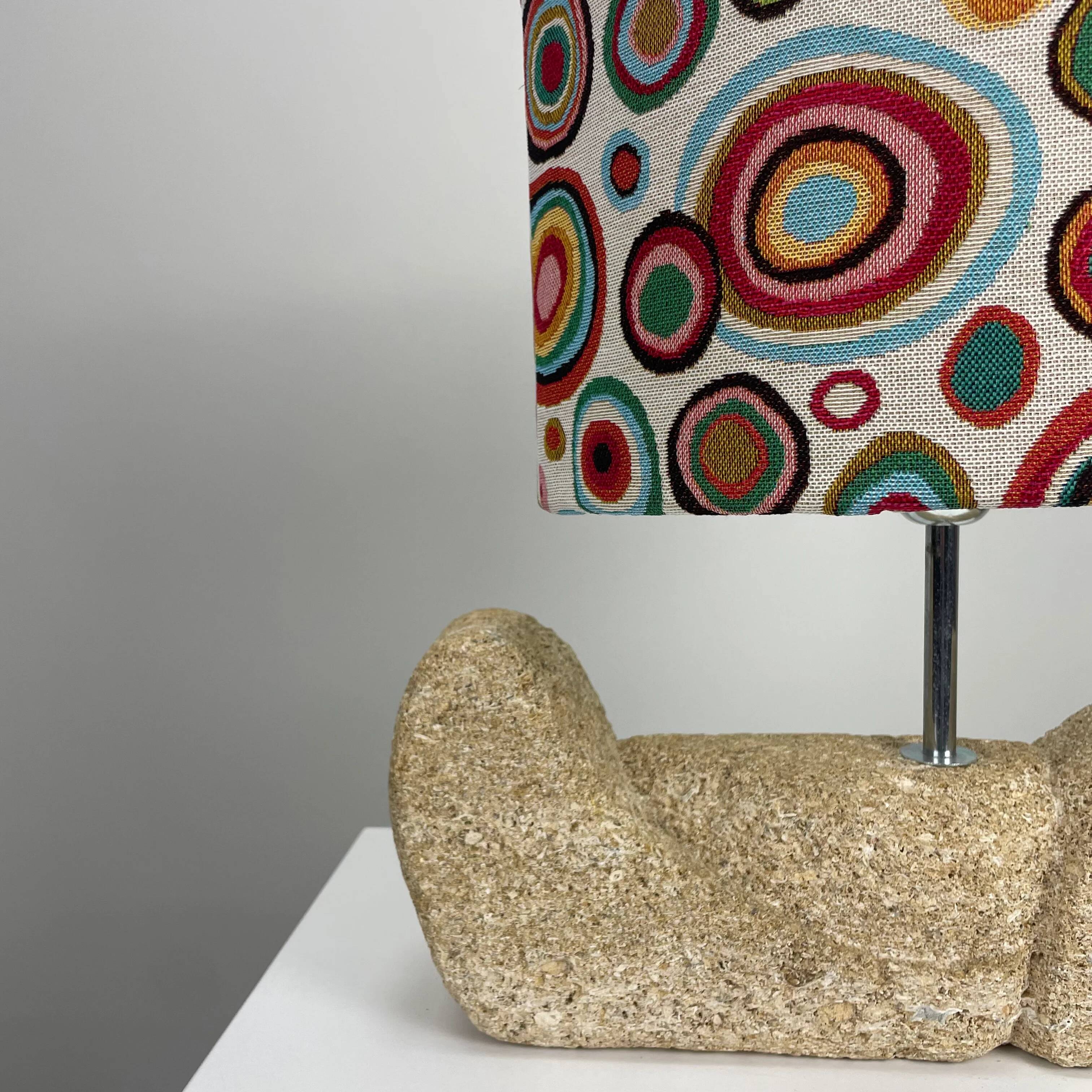 1960s organic French stone table lamp
