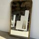 Large gilded mirror 19th century rounded corners mercury glass Louis XVI style