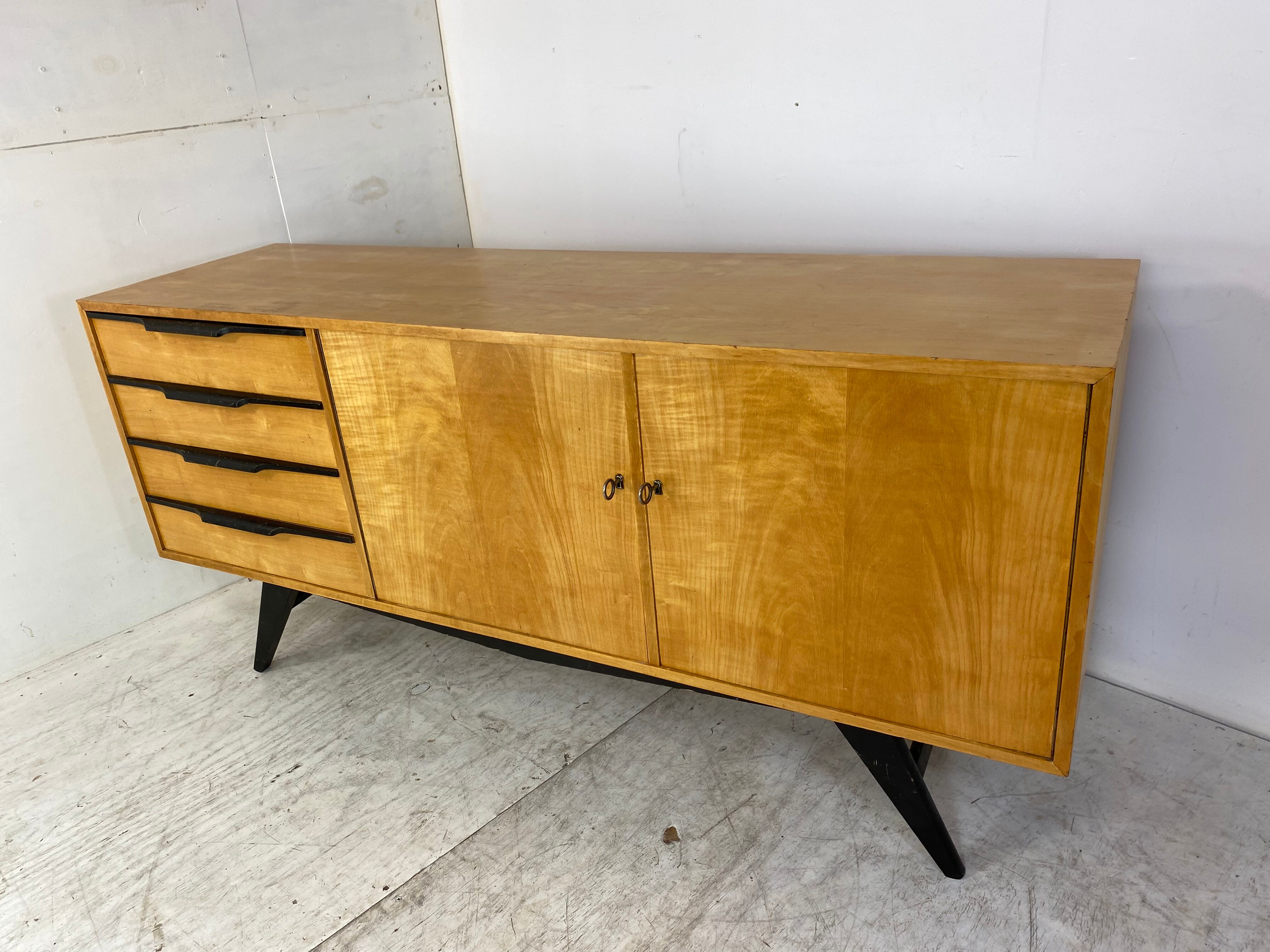 mid-century modern birch sideboard, 1950s