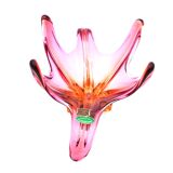 "Starfish" bowl by Murano – Fuchsia Pink & Amber – Circa 1960