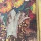 Huile sur panneau ancienne encadrée bouquet de fleurs