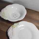 Ceramic and slip asparagus plate and drainer