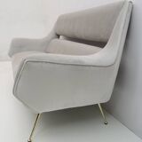 Canapé moderne italien du milieu du siècle en velours pour Minotti, Gigi Radice, 1950s