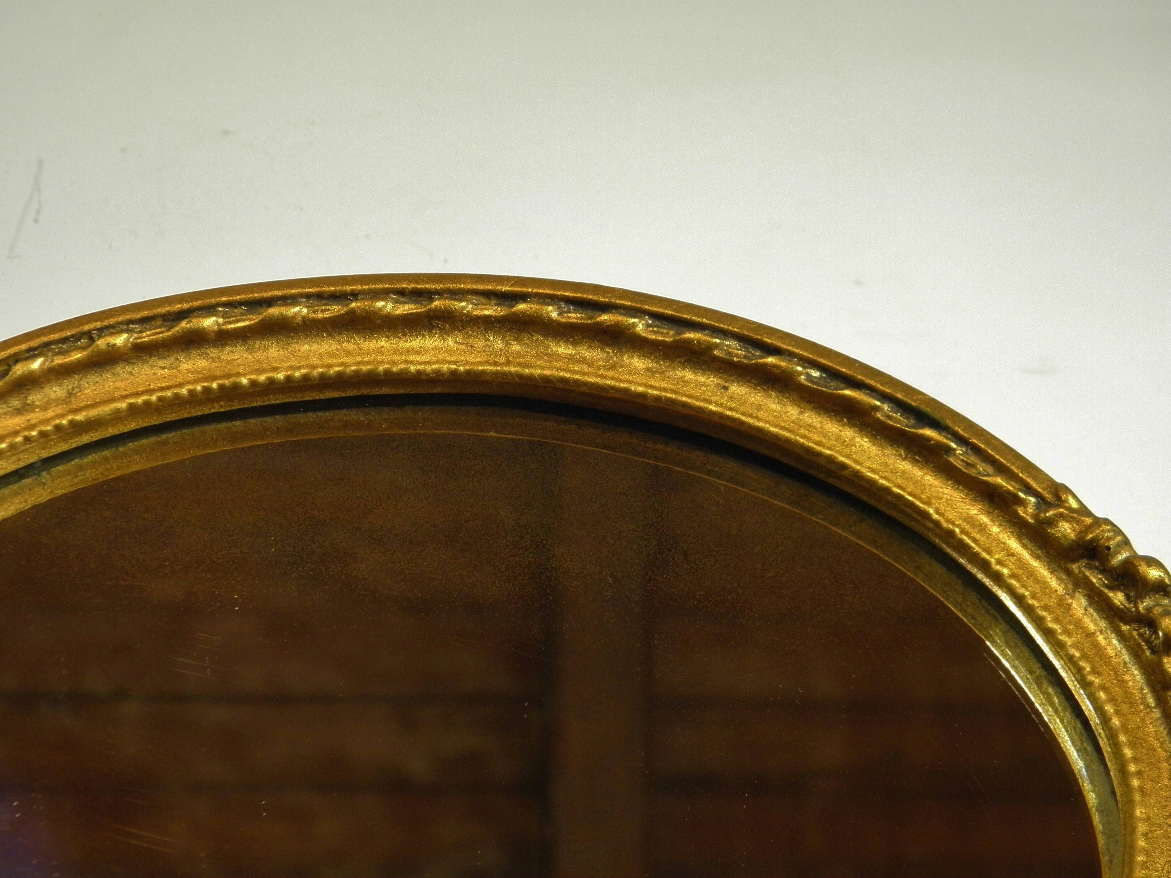 Oval mirror gold frame 28 x 20 cm