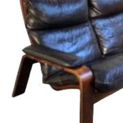 Canape scandinave vintage en cuir noir