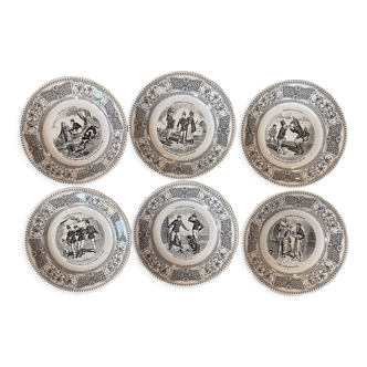 Dessert plates in Gien