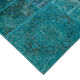 Hand-knotted oriental overdyed 200 cm x 298 cm turquoise patchwork rug