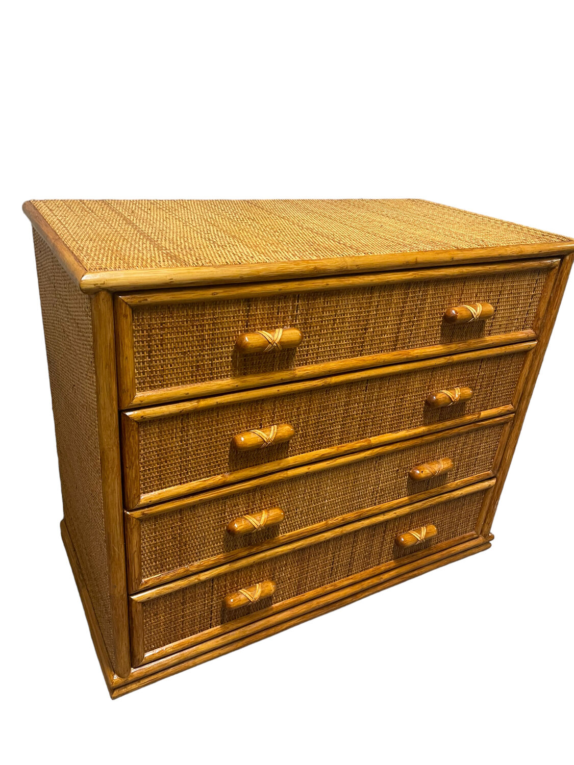 1970s rattan chest of drawers