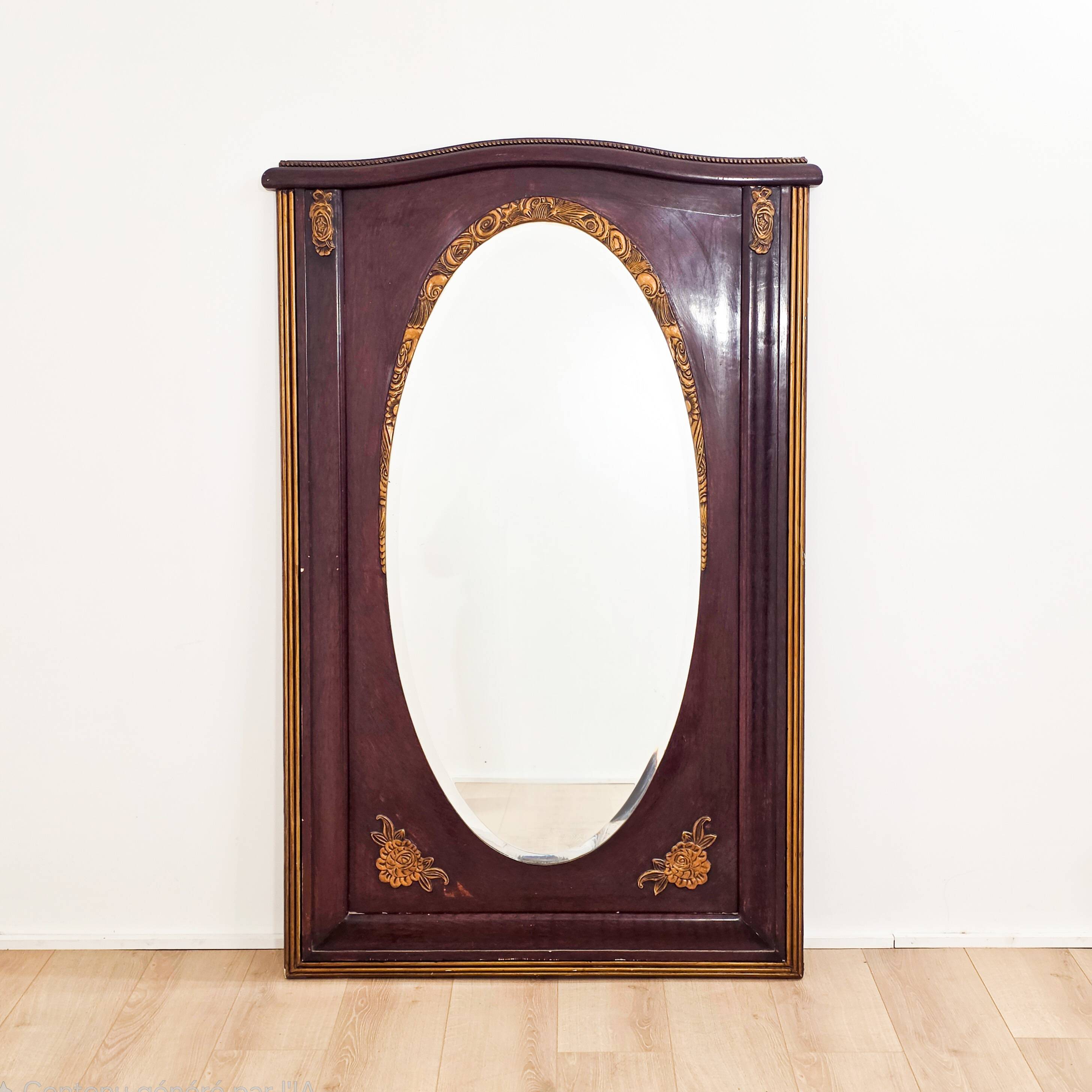 Large carved wooden mirror – Art Nouveau from the 1900s