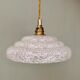 Suspension vintage lampshade in white Clichy glass