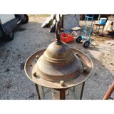 Brass and crystal pendant light