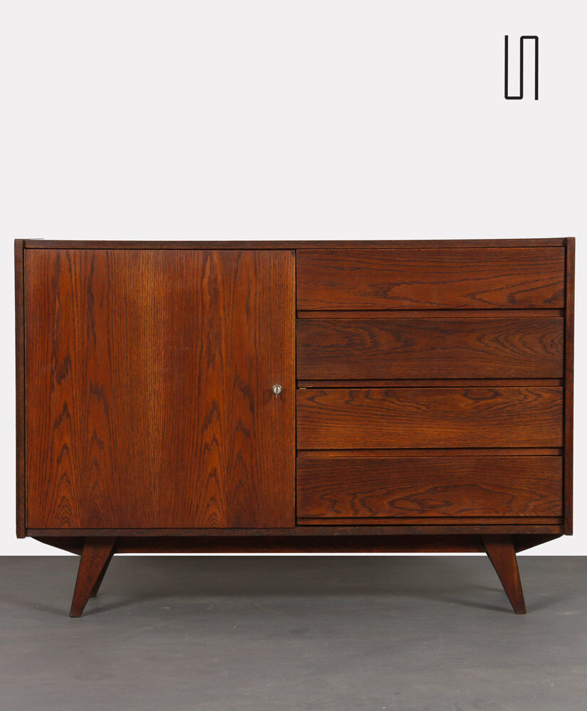 Dark vintage dresser by Jiroutek model U-458, circa 1960