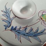 Vallauris cheese bell and dish with thistle decor from the 60s