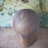 Old hat head, wooden cap, wooden milliner's head, old wood, collection, decoration