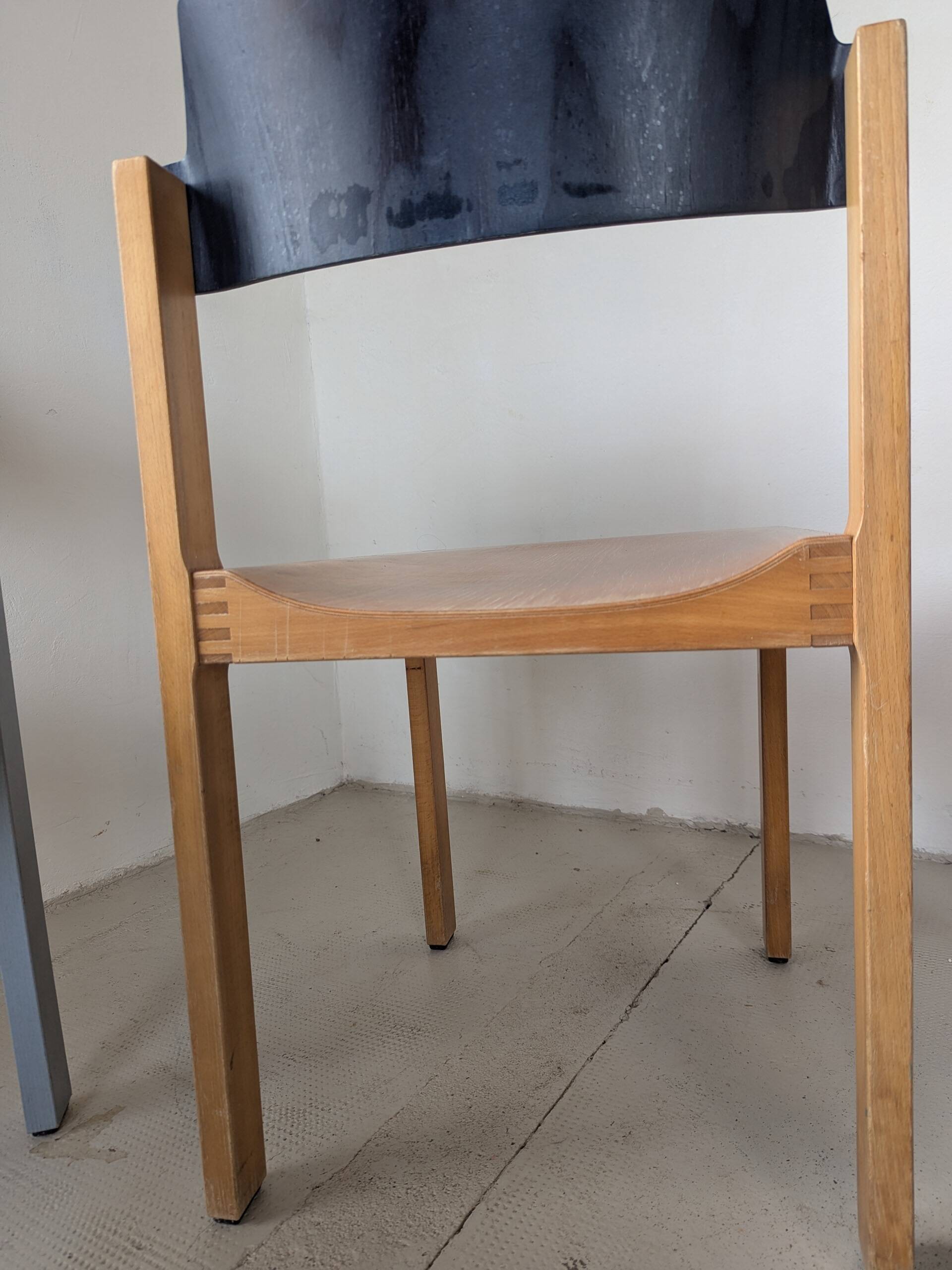 Set of 4 stackable chairs by Rainer Schell