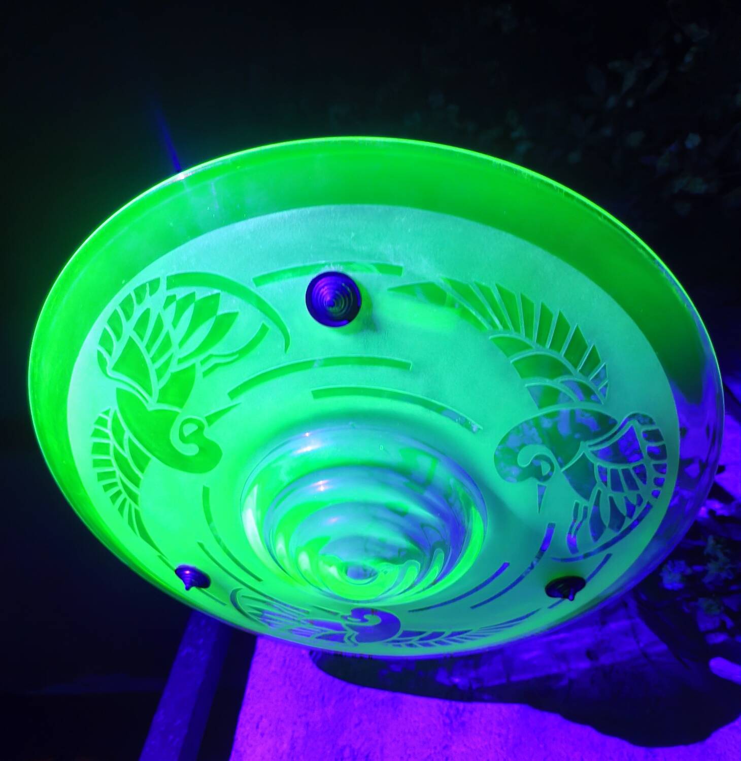 Art Deco ceiling light by A. Delatte in Ouraline