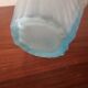 Vase art deco verre presse 1930 bleuté