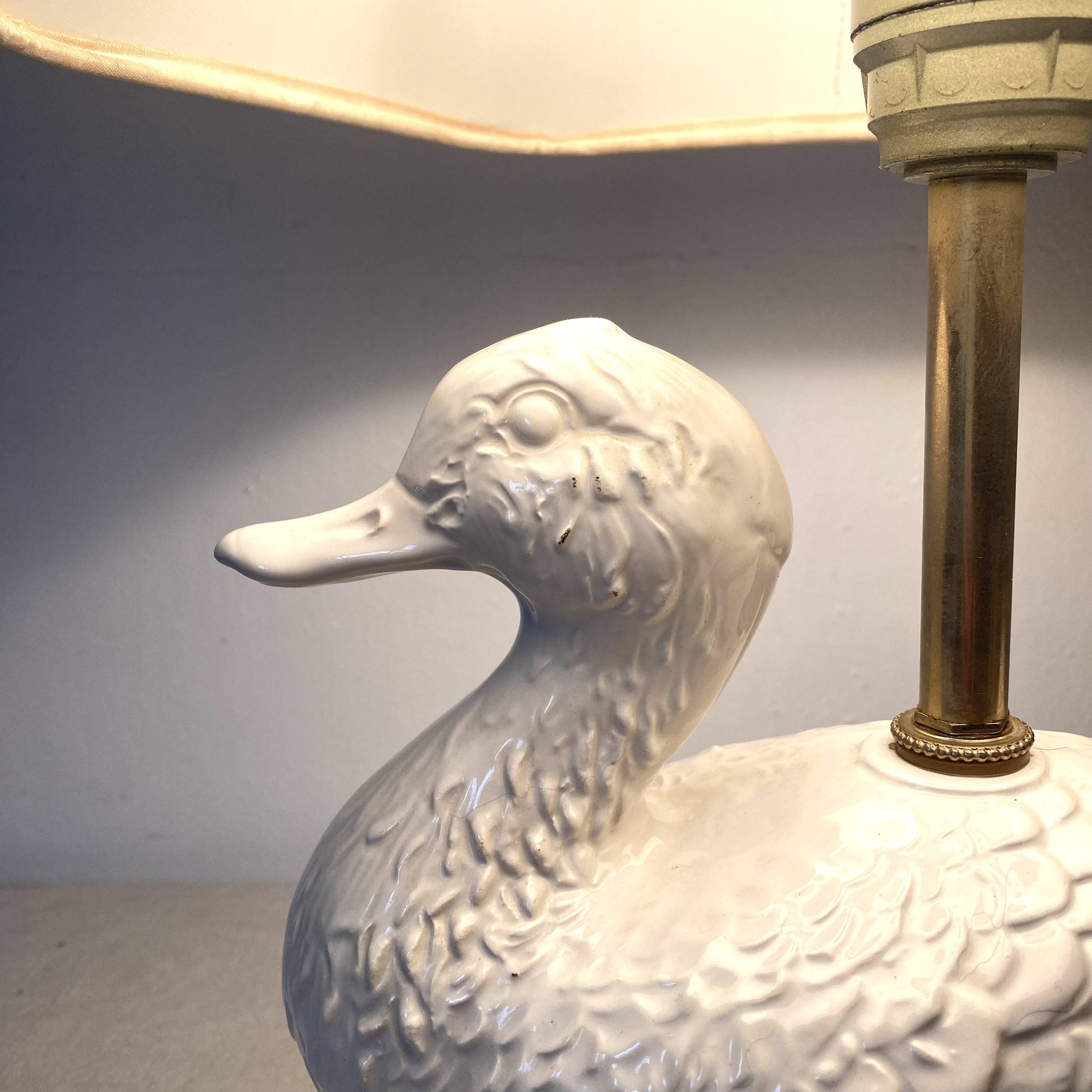 Vintage ceramic duck lamp