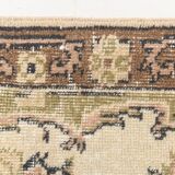 7x9 Cream & Green Floral Pattern Vintage Area Rug, 202x278Cm