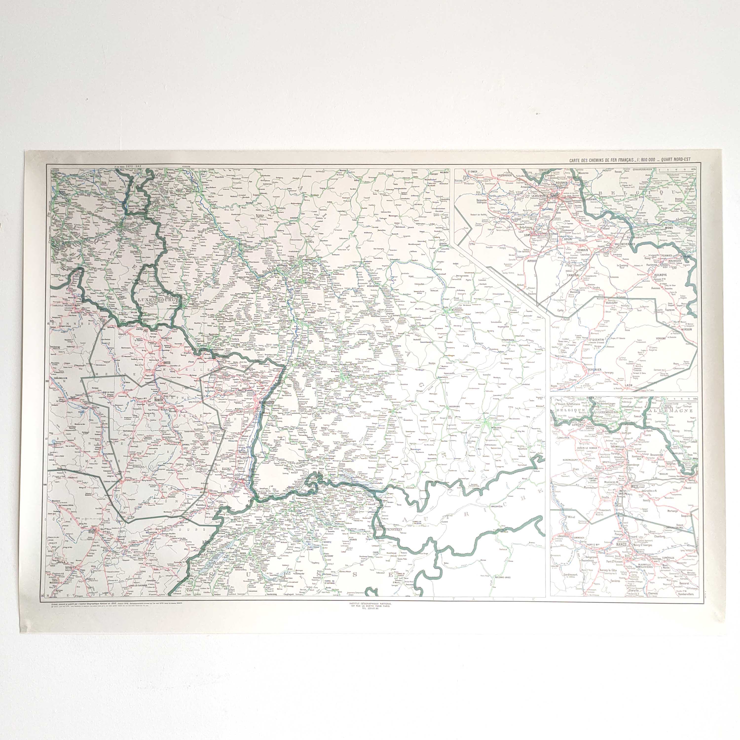 Old SNCF map of North East France