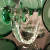 8 Emerald green wine/water glasses on foot model suede luminarc