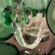 8 Emerald green wine/water glasses on foot model suede luminarc